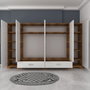Hanah Home Armario F4 - 524 Blanco y Nogal